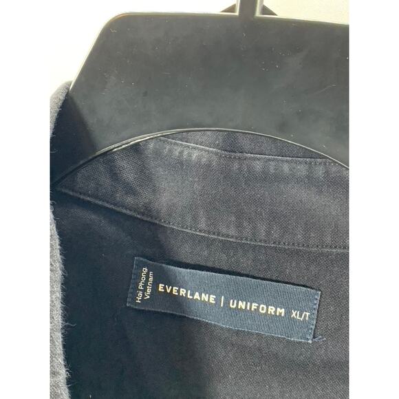 EVERLANE Men's Tall Black Solid Uniform Regular-Fit Button-Up Shirt SZ XL/T - Picture 7 of 8